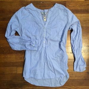SOLD! Old Navy Blue Open V Neck Blouse Casual Top